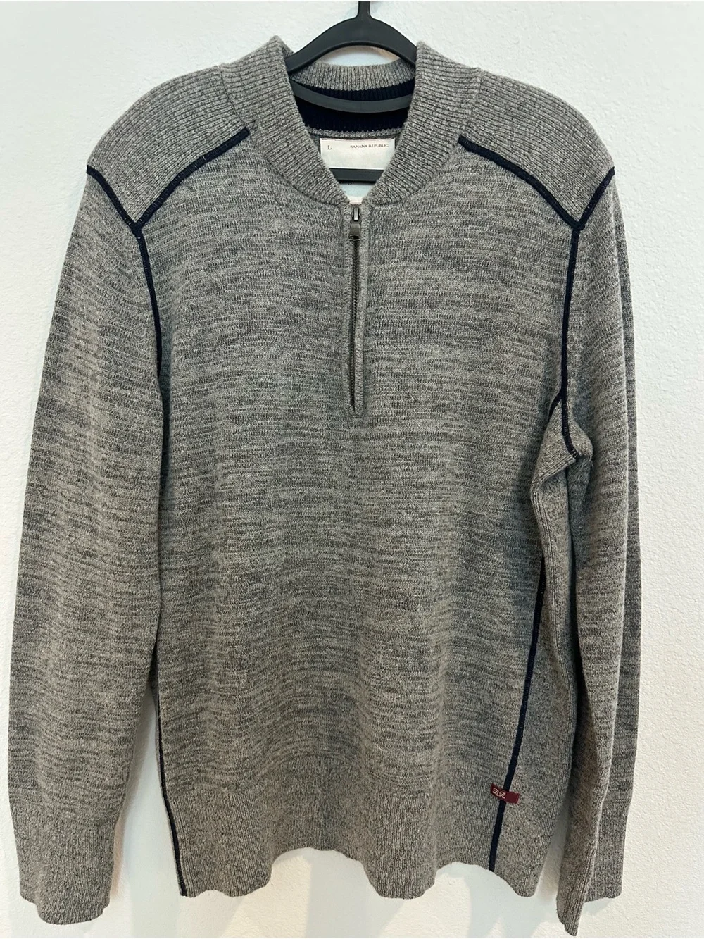 Banana Republic Heritage Merino Wool Quarter Zip Sweater Men’s L Preppy